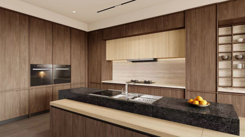 沉淀时光品味烟火柏厨家居2024新品木韵厨房惊艳上市(图2)