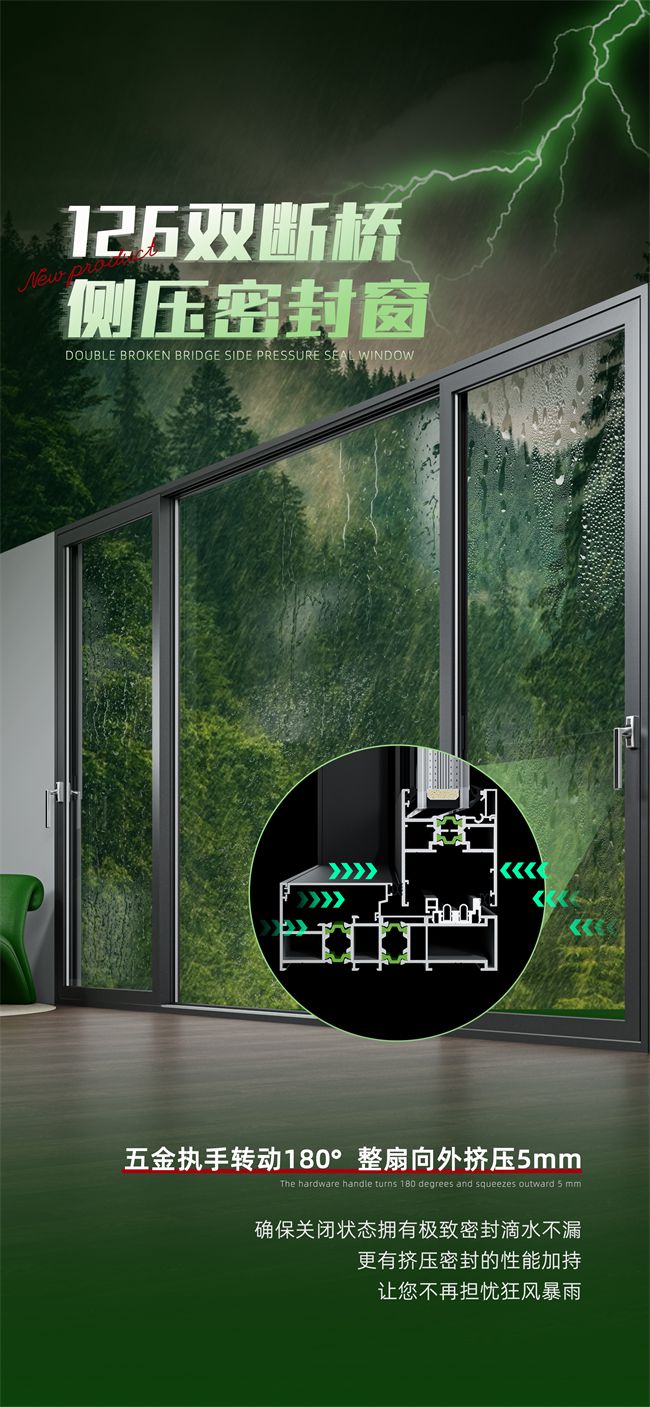 秋季新品星欧晨126双断桥侧压密封窗给您带来封阳台最佳方案！(图4)