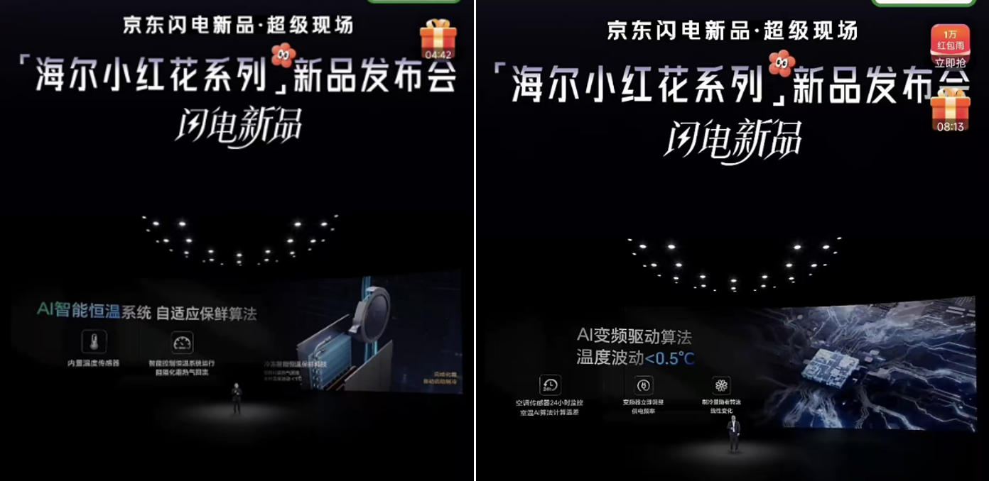 《闪电新品超级现场》重磅发布海尔小红花系列家电新品京东全网首发(图4)